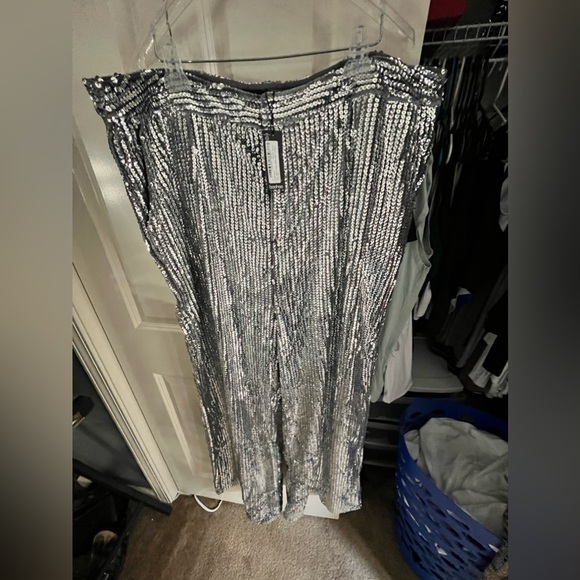 BOOHOO - Women’s Sequin Wide Leg Trouser Pant - U.S. size 20 - Picture 3 of 7